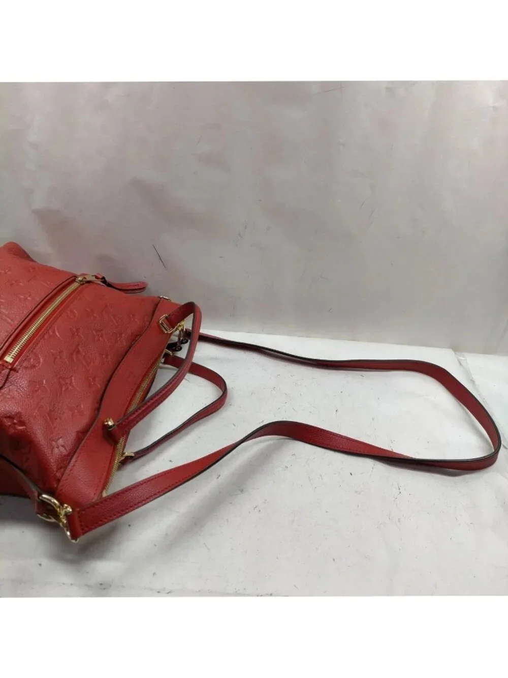 Authentic Louis Vuitton Bastille PM Monogram Empreinte Leather Red Shoulder Bag